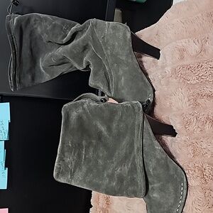Grey suede boots